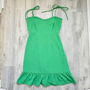 Joy Joy Green Ruffle Dress